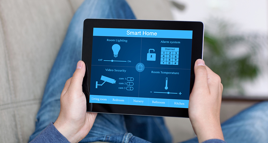 The ability to access and control security components from a mobile device is one of the top smart home trends in Chattanooga. Close-up of smart home security app.